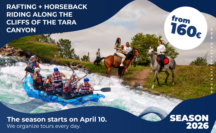 Rafting + horse riding at the peaks of Tara canyon