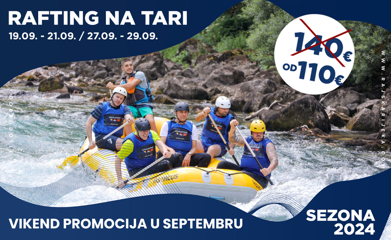 Rafting Tarom - Vikend promocija Septembar