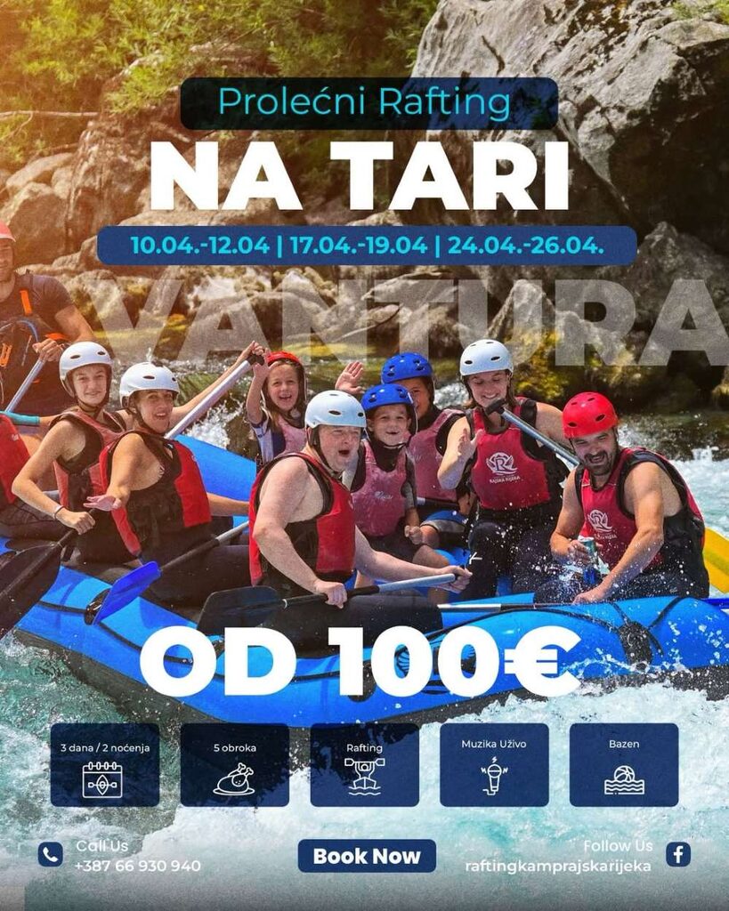 Prolećni rafting na Tari – vikend aranžmani u aprilu već od 100€