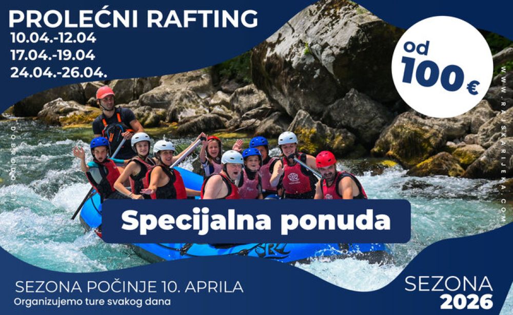 Prolećni rafting na Tari – vikend aranžmani u aprilu već od 100€