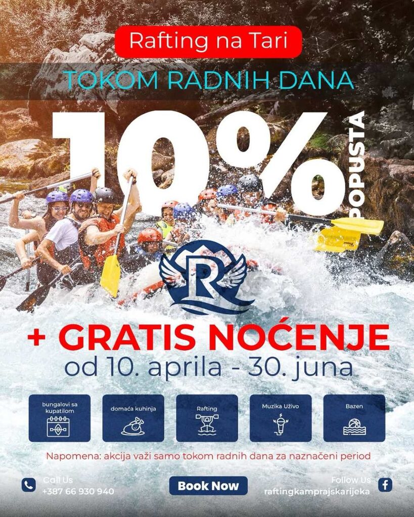 Tara rafting radnim danima – manje gužve, više avanture i gratis noćenje