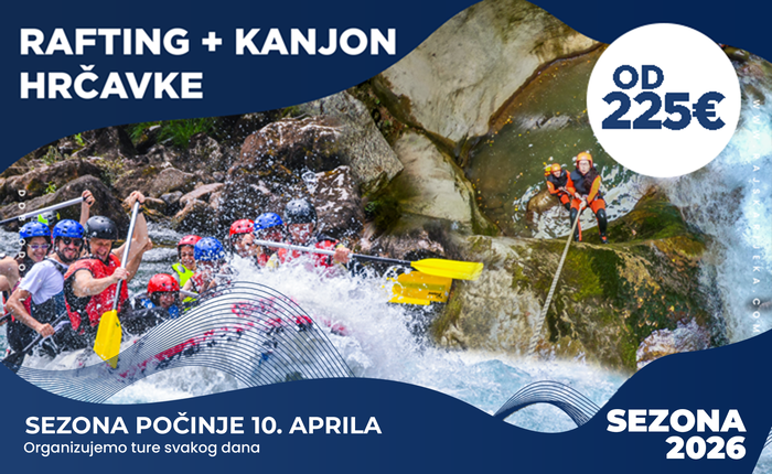 Rafting + Kanjon Hrčavke - Rajska Rijeka 2026