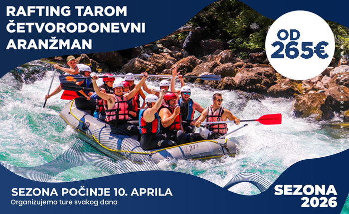 Rafting Tarom - Četvorodnevni aranžman - Rajska RIjeka 2026