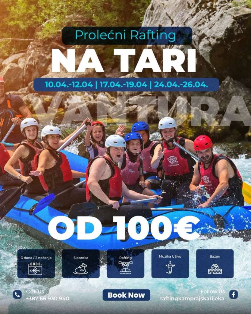 Prolećni rafting na Tari – vikend aranžmani u aprilu već od 100€