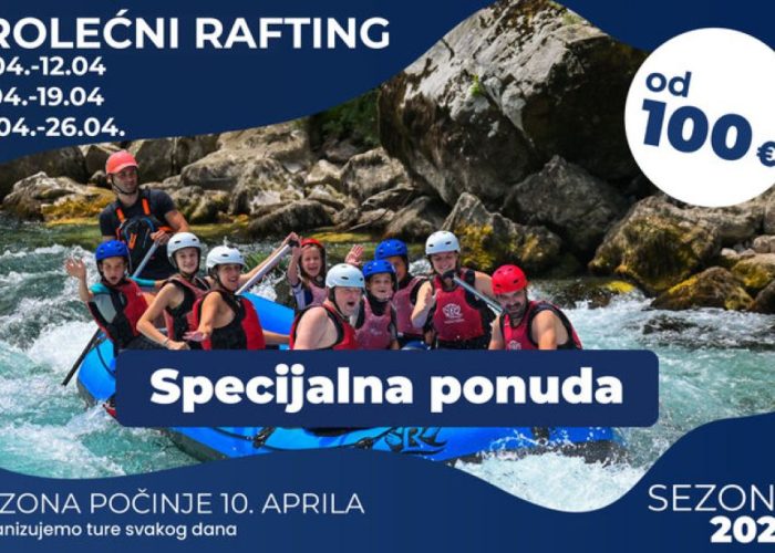 Prolećni rafting na Tari – vikend aranžmani u aprilu već od 100€
