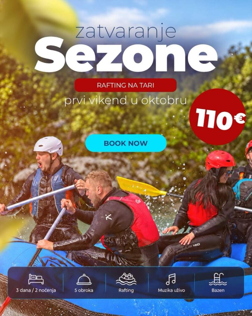 Zatvaranje rafting na Tari sezone 2026 uz specijalnu ponudu Rajske rijeke